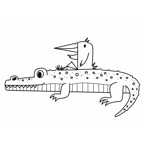 Omaľovánky pre deti - Krokodíl