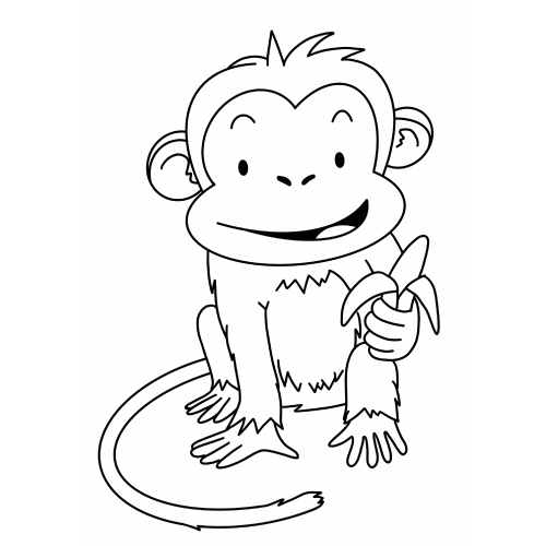 Omaľovánky pre deti - Opica