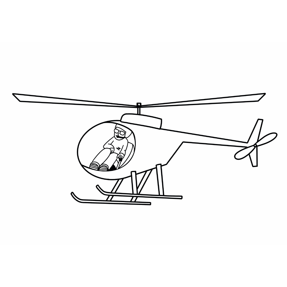 Omaľovánky pre deti - Vrtuľník